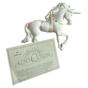 Hallmark 1986 Magical Unicorn Ornament Porcelain Limited Edition w/ Box COA